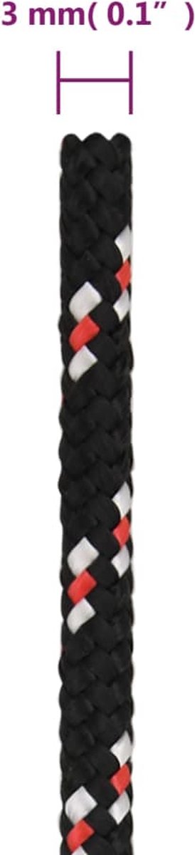 Vidaxl Boot Touw 3 Mm 100 M Polypropyleen Zwart