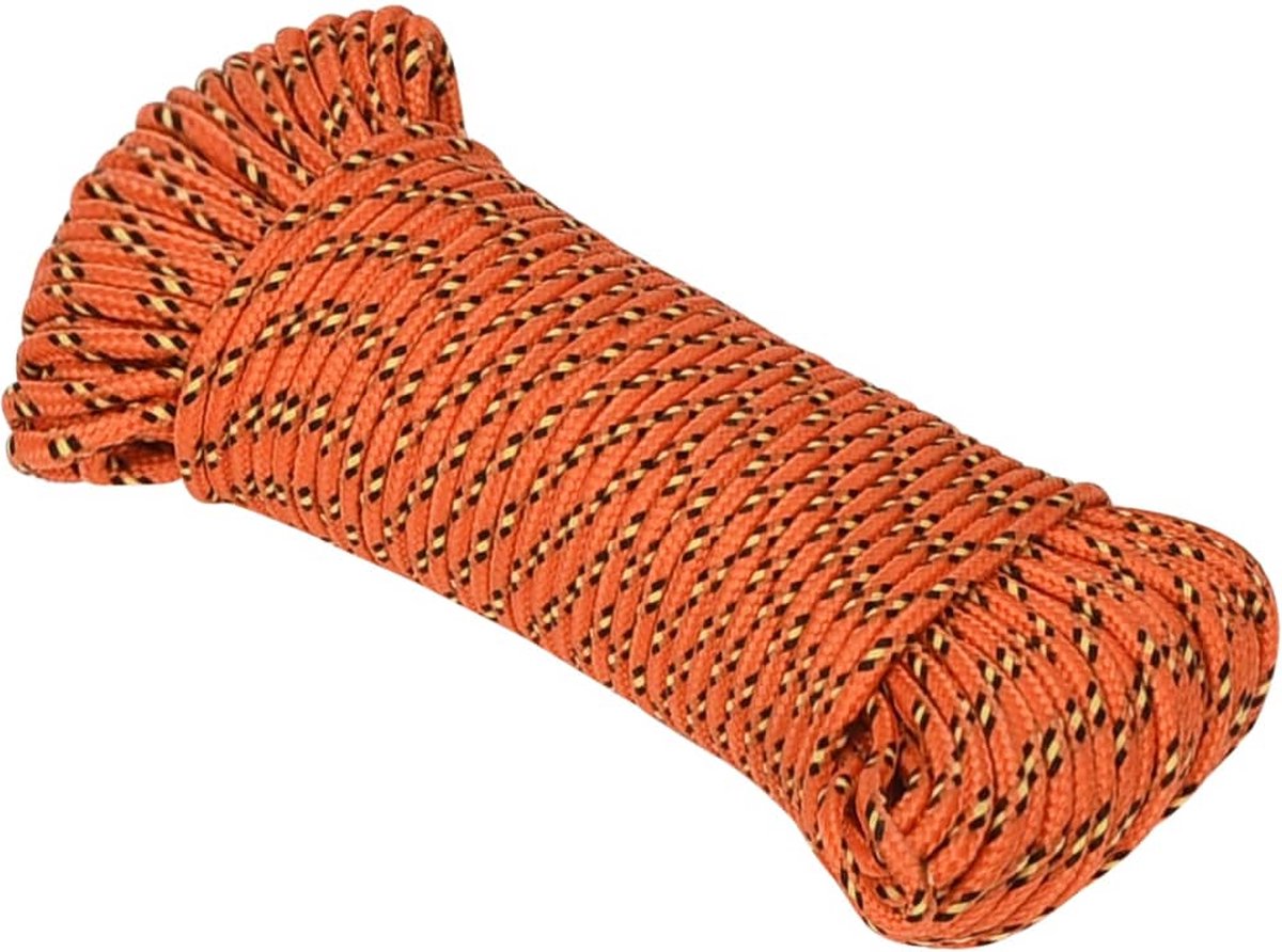 Vidaxl Boottouw 3 Mm 25 M Polypropyleen - Oranje