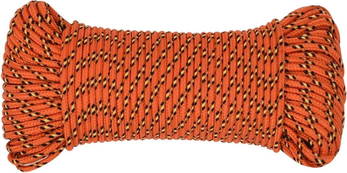 Vidaxl Boottouw 3 Mm 25 M Polypropyleen - Oranje