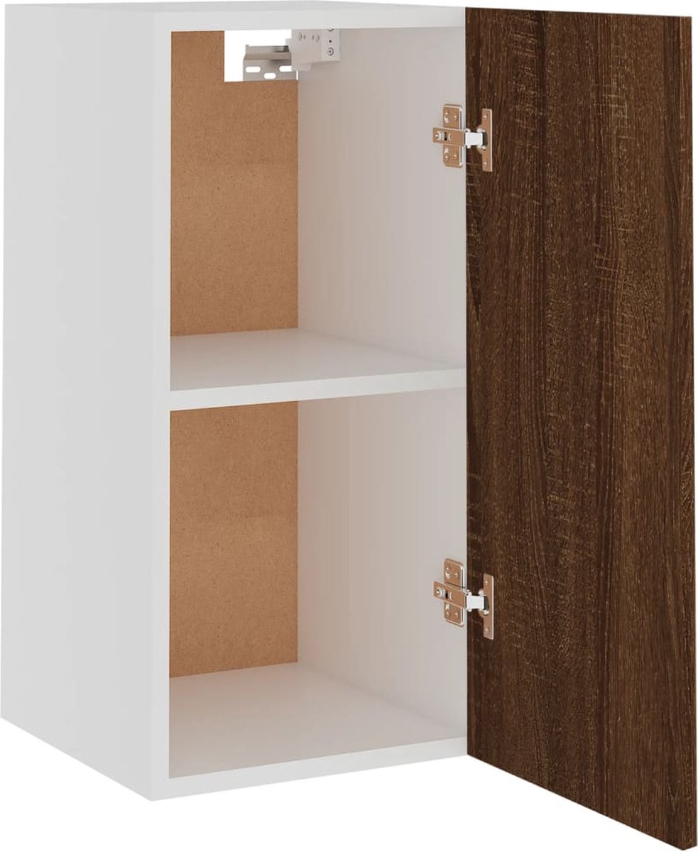 Vidaxl Hangkast 29,5x31x60 Cm Bewerkt Houteikenkleurig - Bruin