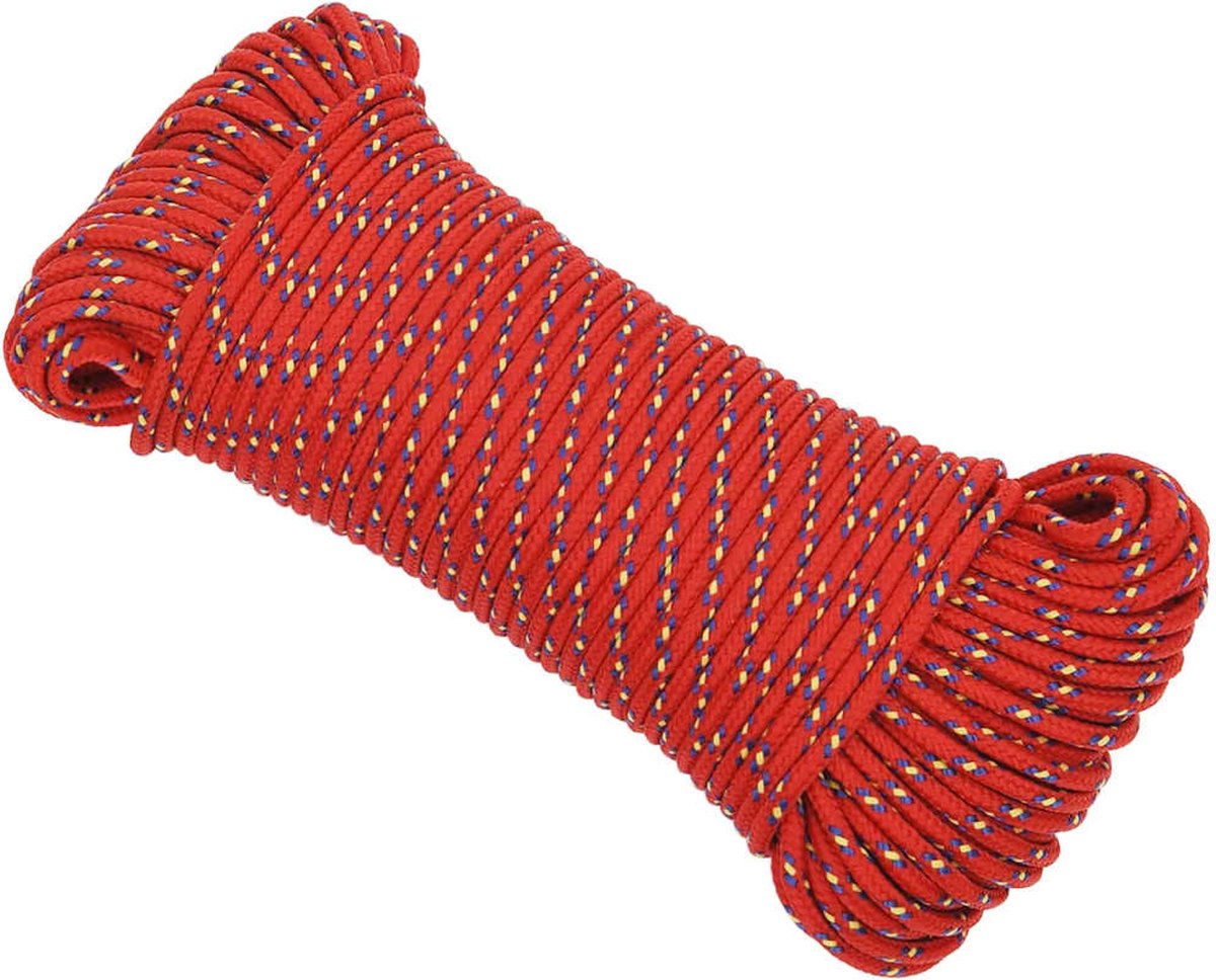 Vidaxl Boottouw 3 Mm 250 M Polypropyleen - Rood