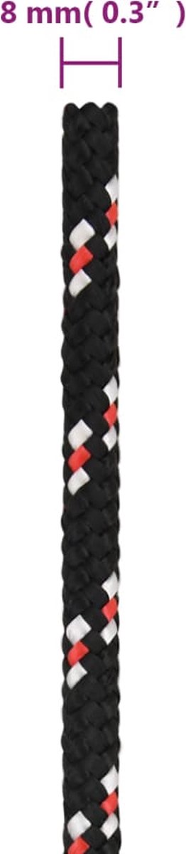 Vidaxl Boot Touw 8 Mm 25 M Polypropyleen Zwart