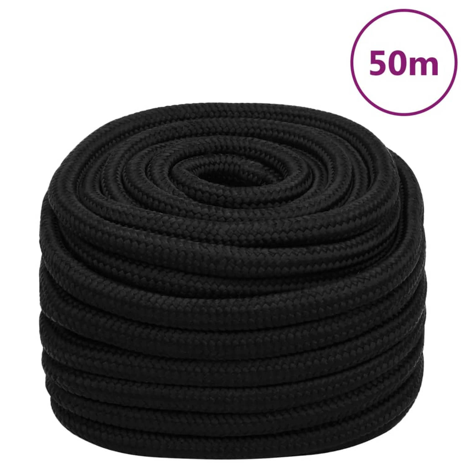 Vidaxl Werktouw 25 Mm 50 M Polyester - Zwart