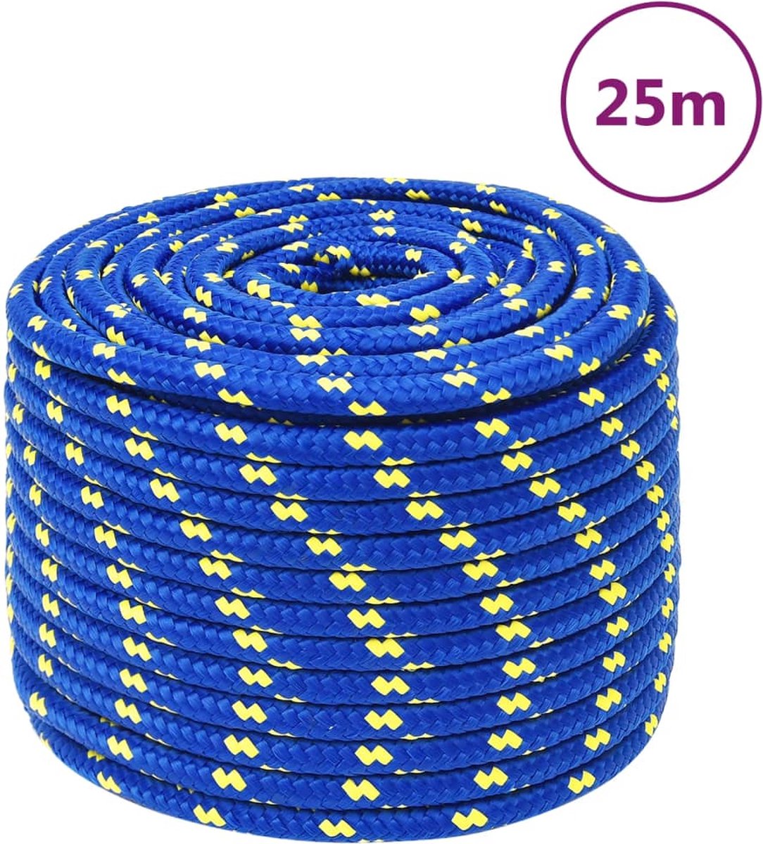 Vidaxl Boottouw 14 Mm 25 M Polypropeen - Blauw