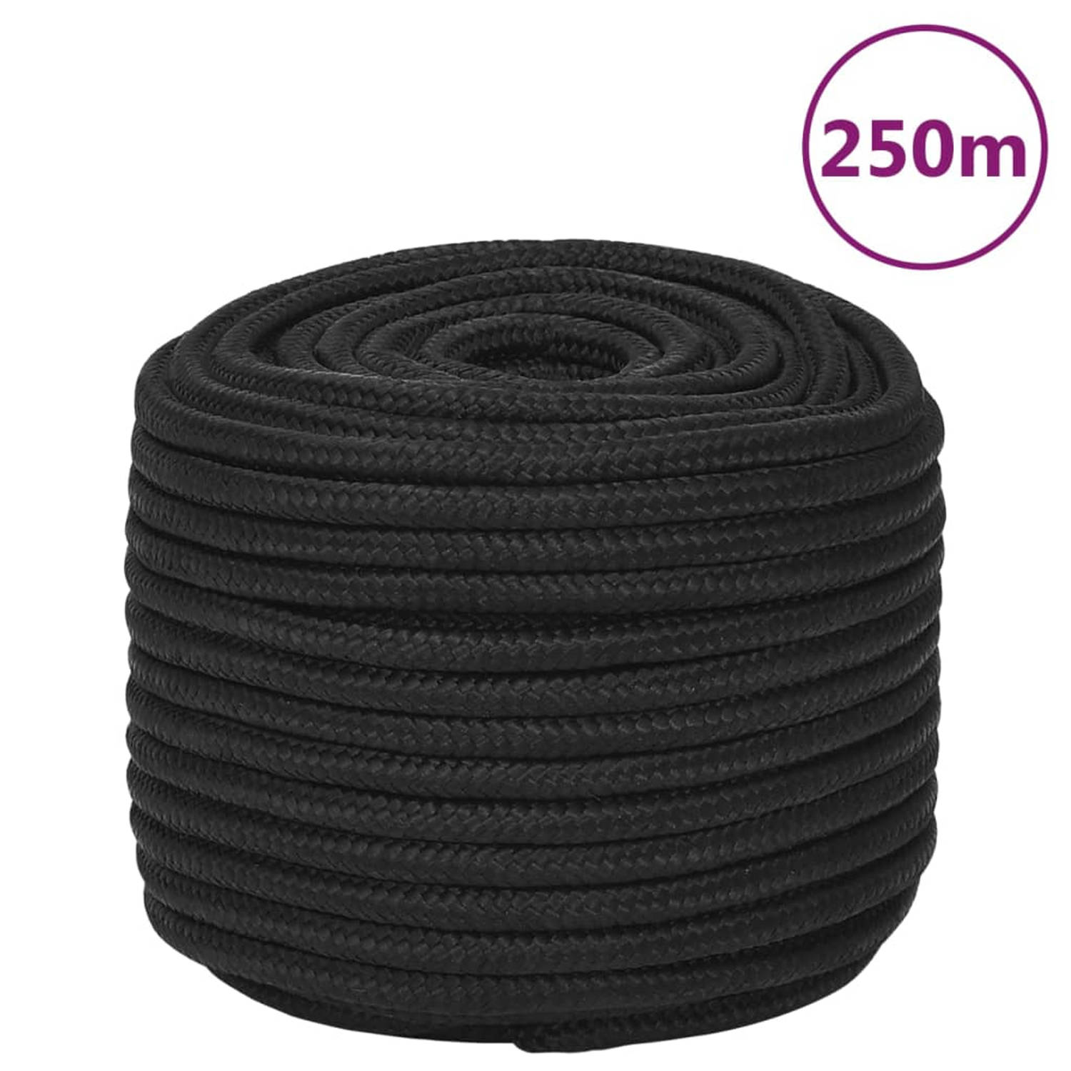 Vidaxl Boottouw 12 Mm 250 M Polypropeen - Zwart