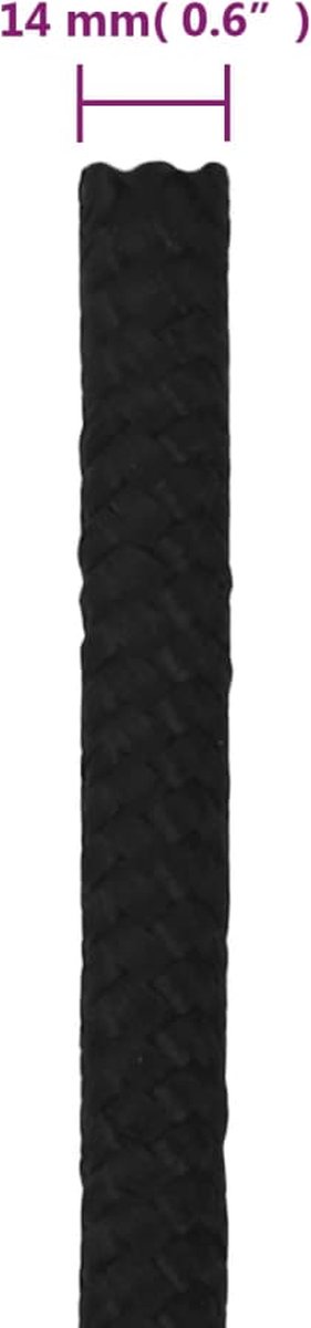 Vidaxl Werktouw 14 Mm 100 M Polyester - Zwart