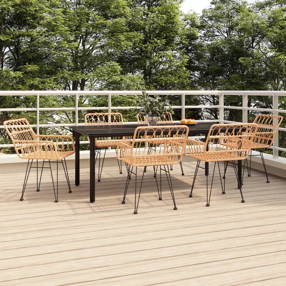 Vidaxl 7-delige Tuinset Poly Rattan - Bruin