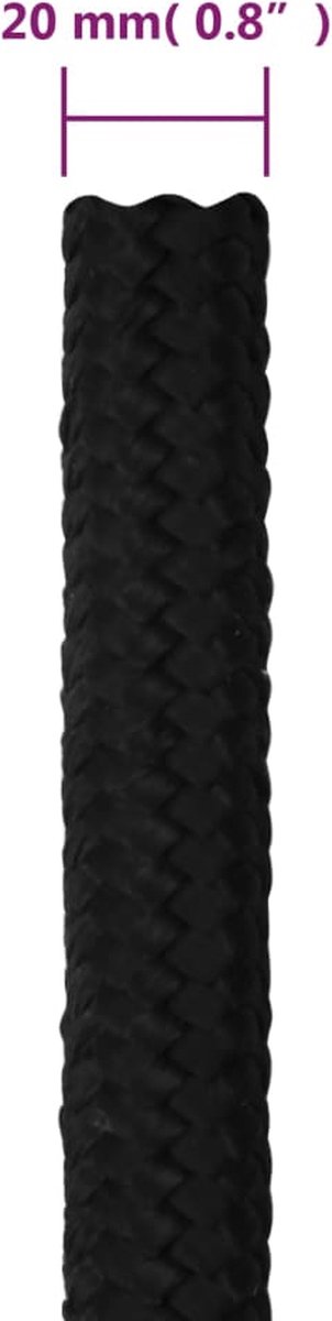 Vidaxl Werktouw 20 Mm 100 M Polyester - Zwart