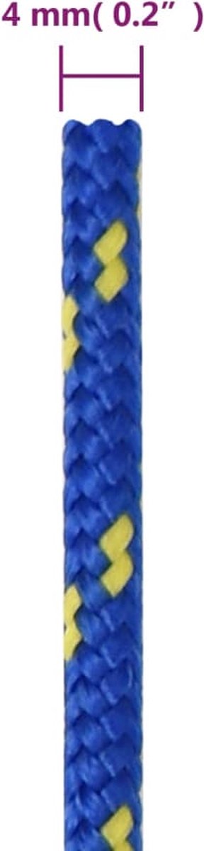Vidaxl Boottouw 4 Mm 25 M Polypropyleen - Blauw