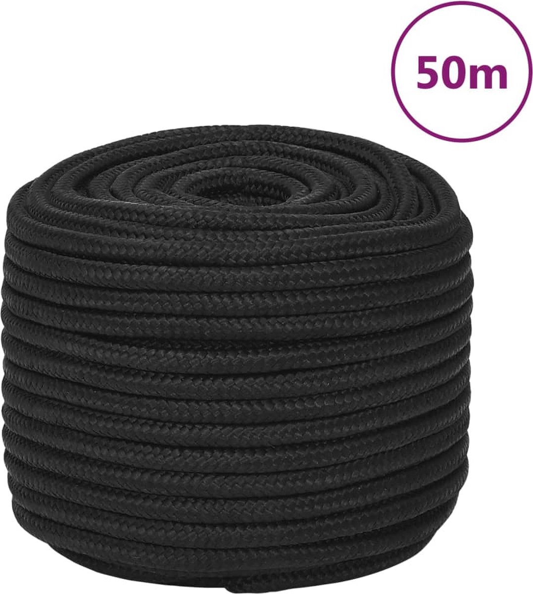 Vidaxl Boottouw 12 Mm 50 M Polypropeen - Zwart