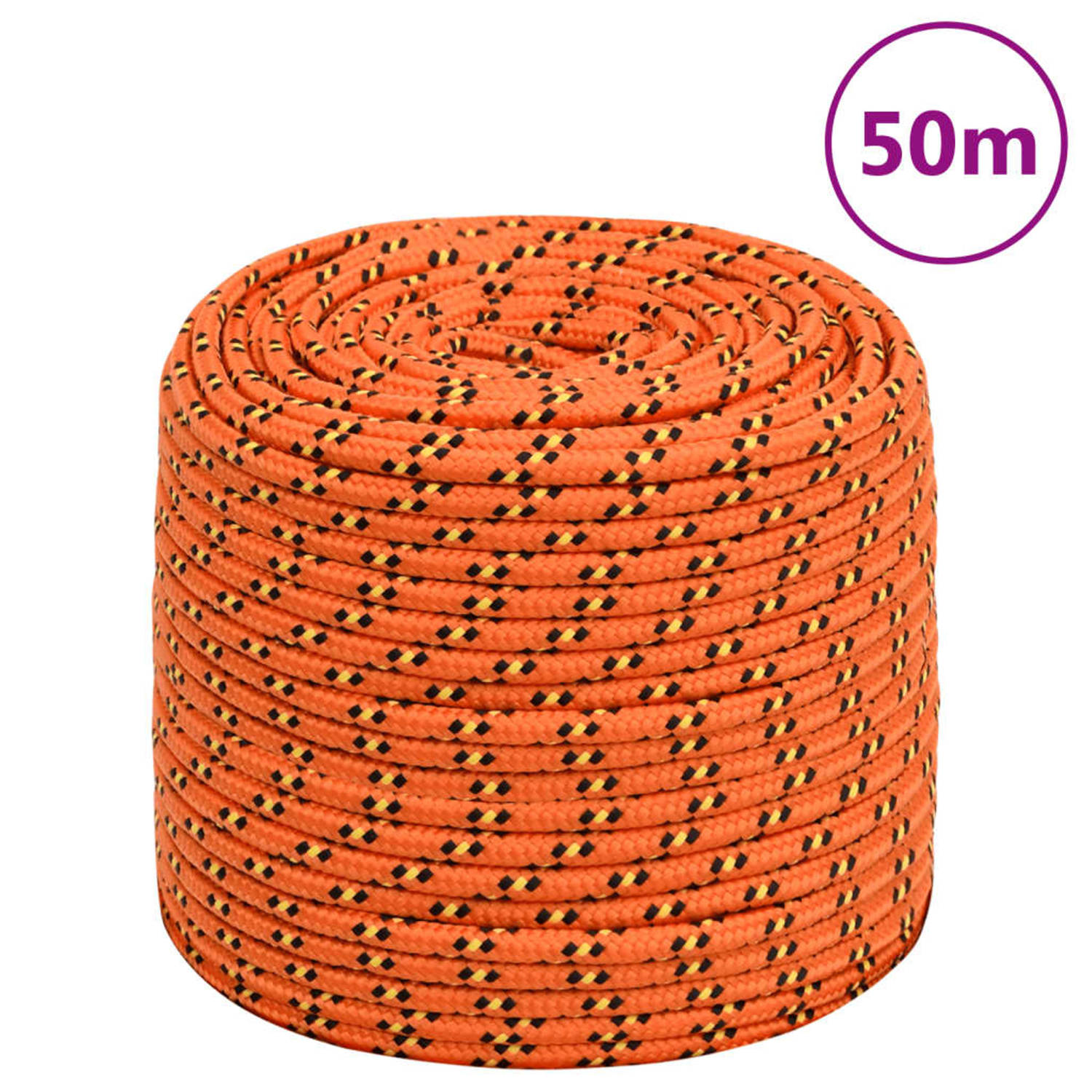 Vidaxl Boottouw 8 Mm 50 M Polypropyleen Oranje