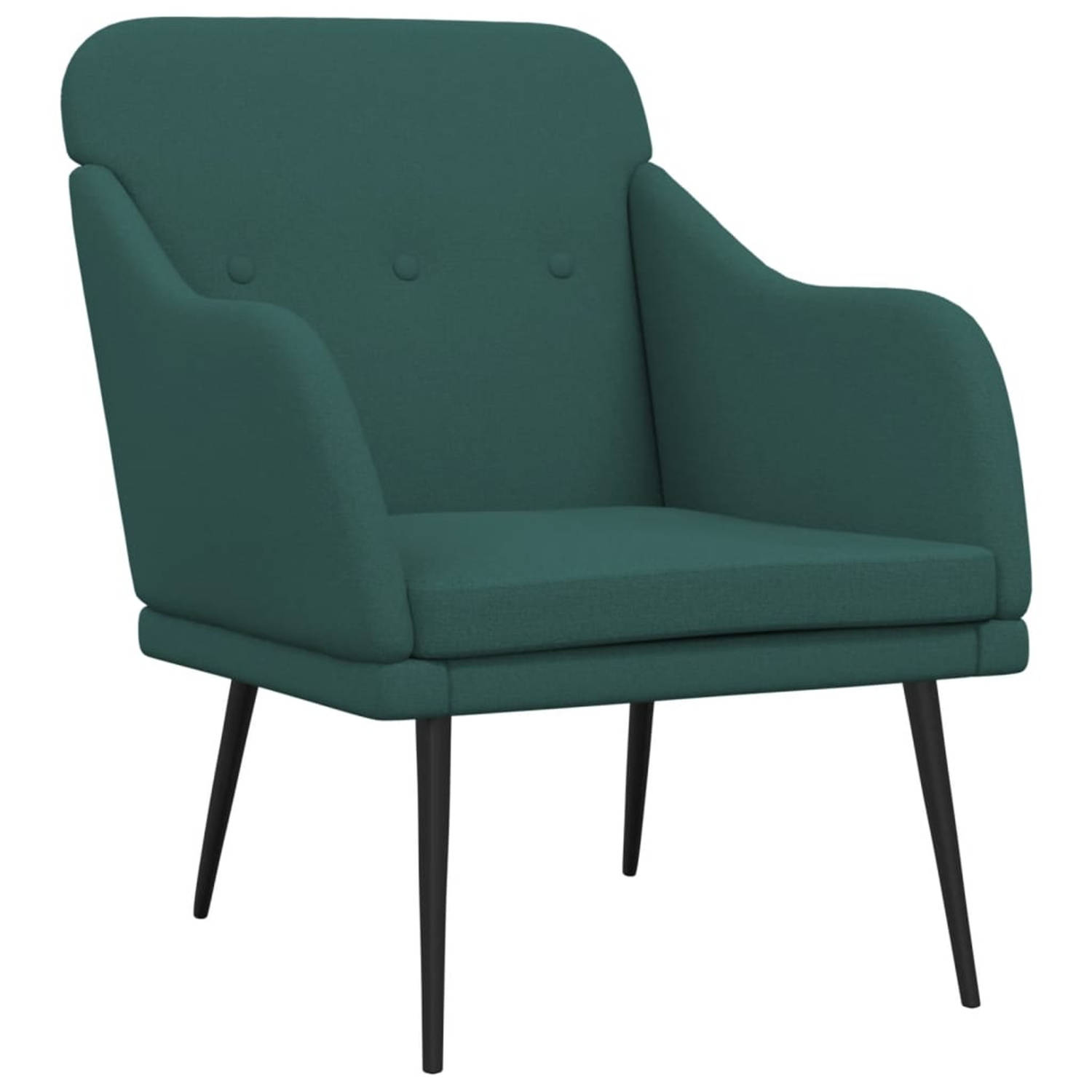 Vidaxl Fauteuil 63x76x80 Cm Stof Donker - Groen