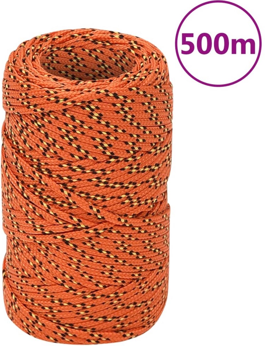 Vidaxl Boottouw 2 Mm 500 M Polypropyleen Oranje