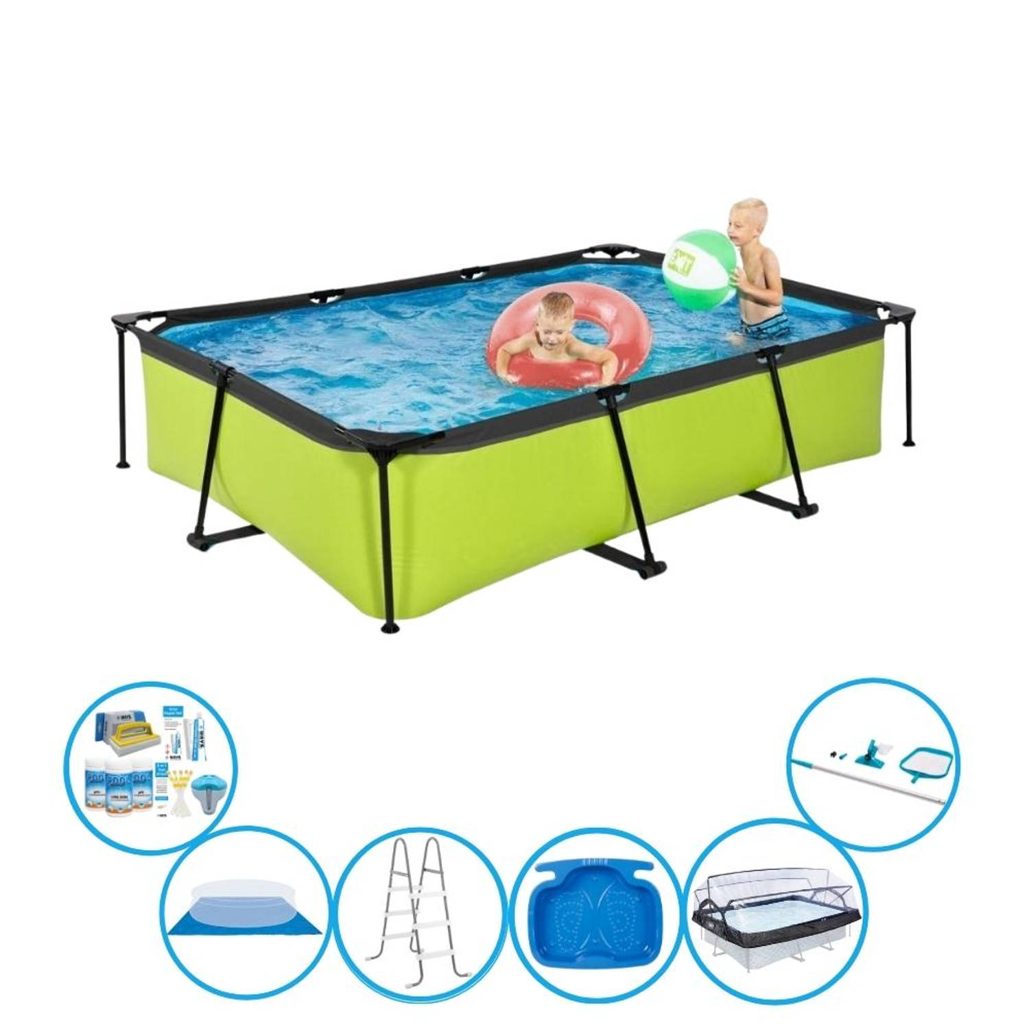 EXIT Toys Exit Zwembad Lime - 300x200x65 Cm - Frame Pool - Met Toebehoren - Groen