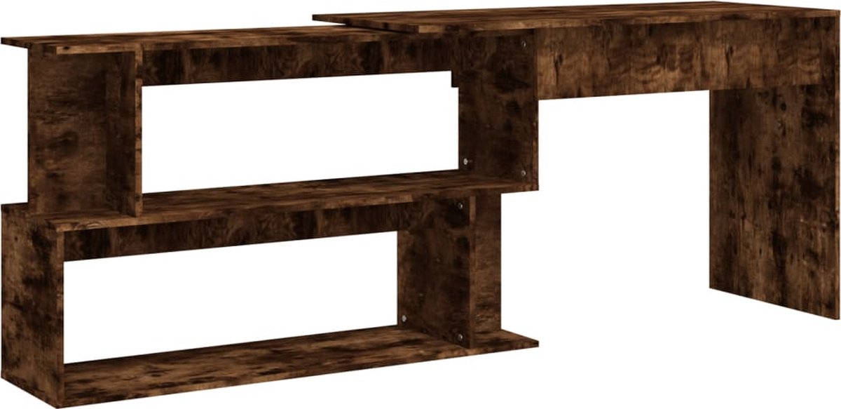 Vidaxl Hoekbureau 200x50x76 Cm Bewerkt Hout Gerookt Eikenkleur - Bruin