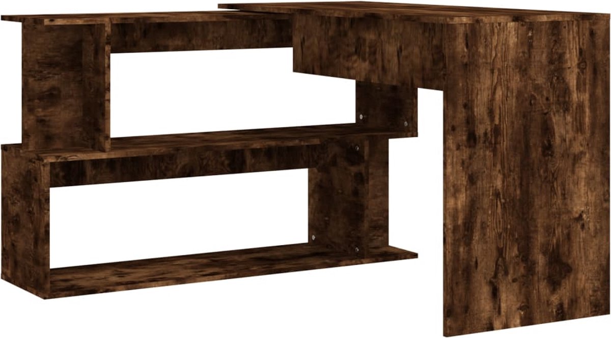 Vidaxl Hoekbureau 200x50x76 Cm Bewerkt Hout Gerookt Eikenkleur - Bruin