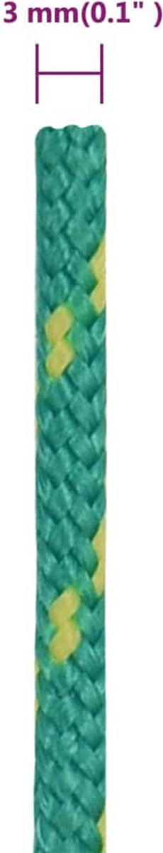 Vidaxl Boottouw 3 Mm 500 M Polypropyleen - Groen