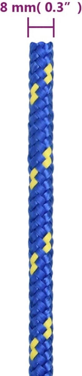 Vidaxl Boottouw 8 Mm 50 M Polypropyleen - Blauw