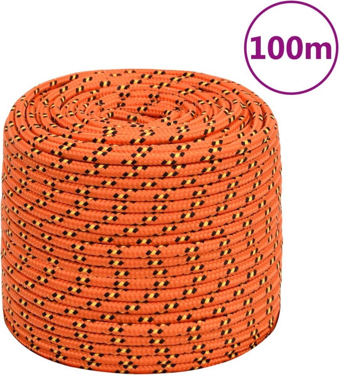 Vidaxl Boottouw 8 Mm 100 M Polypropyleen Oranje