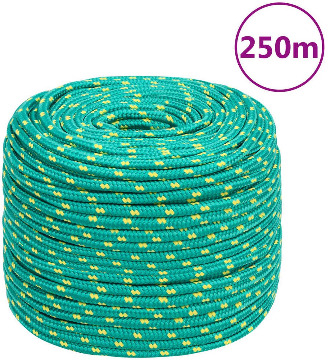 Vidaxl Boottouw 10 Mm 250 M Polypropyleen - Groen