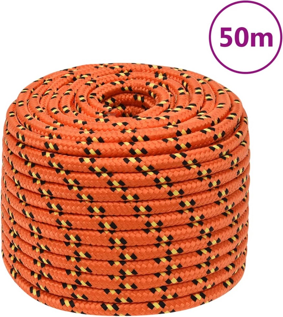 Vidaxl Boottouw 14 Mm 50 M Polypropyleen Oranje