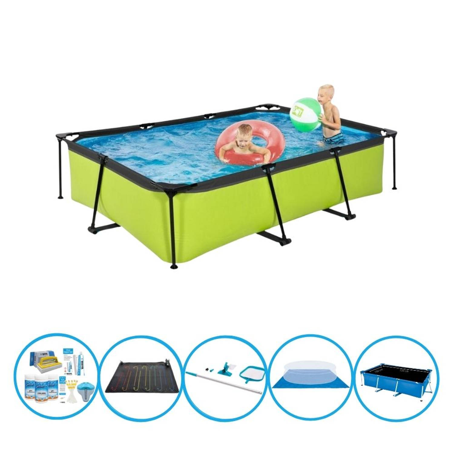 EXIT Toys Exit Zwembad Lime - Frame Pool 300x200x65 Cm - Zwembad Bundel - Groen