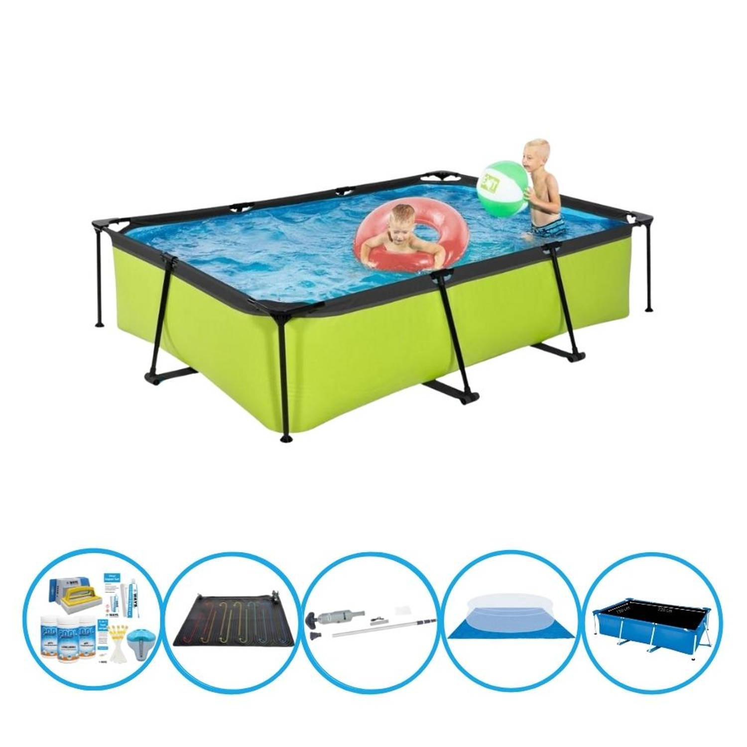 EXIT Toys Exit Zwembad Lime - Frame Pool 300x200x65 Cm - Zwembad Combi Deal - Groen