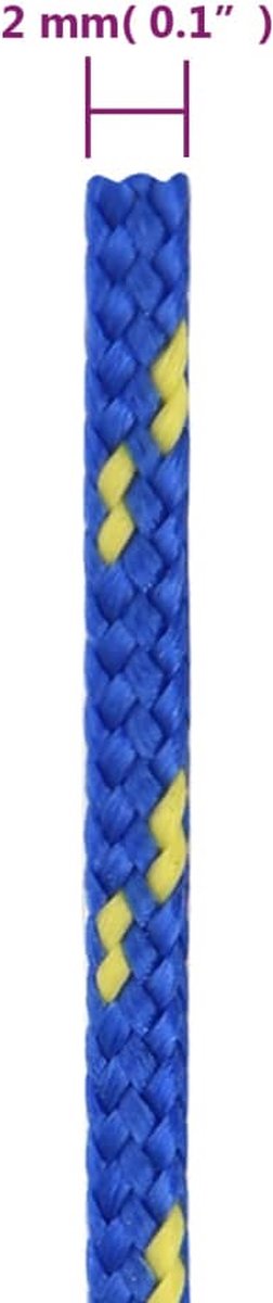 Vidaxl Boottouw 2 Mm 500 M Polypropyleen - Blauw