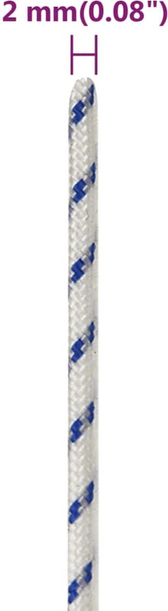 Vidaxl Boottouw 2 Mm 250 M Polypropyleen Wit