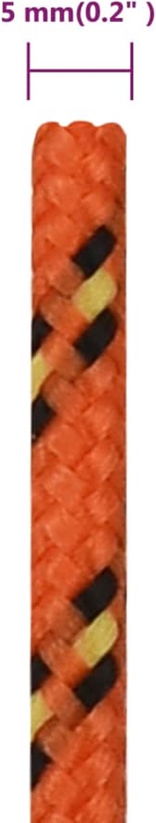 Vidaxl Boottouw 5 Mm 25 M Polypropyleen - Oranje