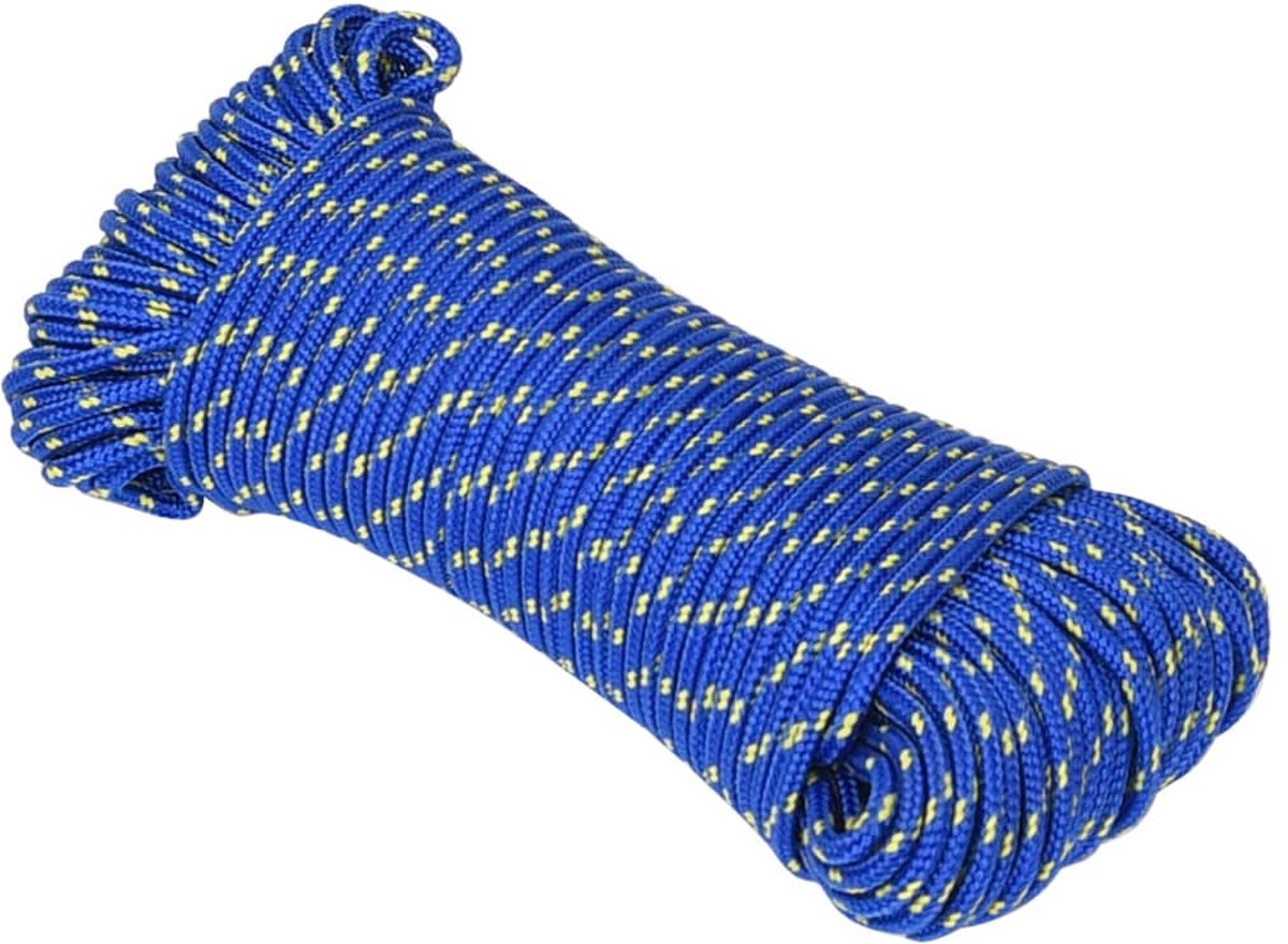 Vidaxl Boottouw 3 Mm 25 M Polypropyleen - Blauw