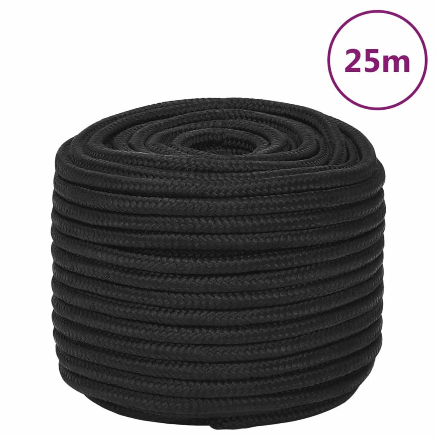 Vidaxl Boottouw 12 Mm 25 M Polypropeen - Zwart