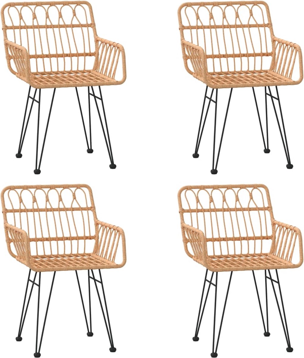 Vidaxl 5-delige Tuinset Poly Rattan - Bruin