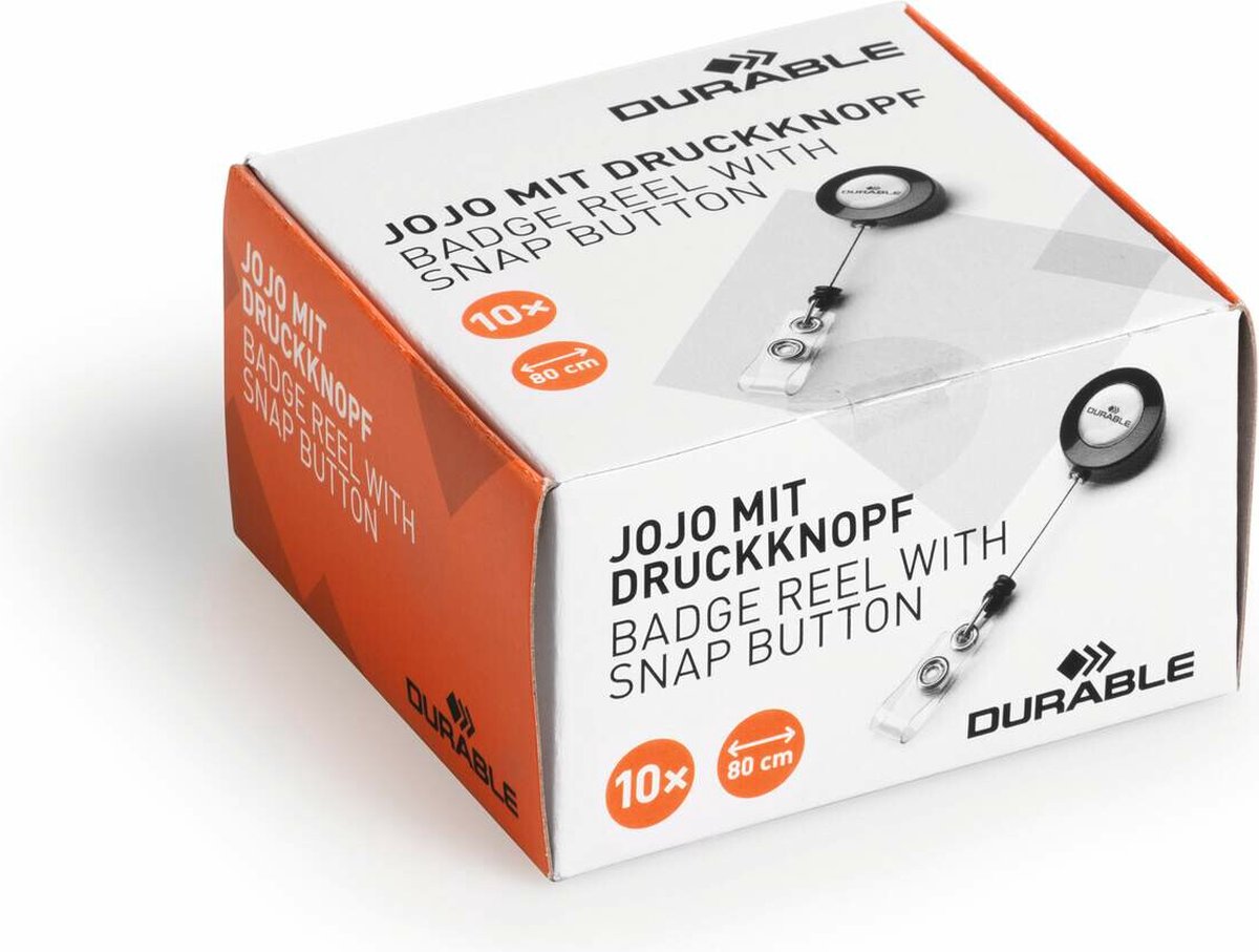 Huismerk Durable Badge Reel - 80 Cm - Antraciet - 10 Stuks