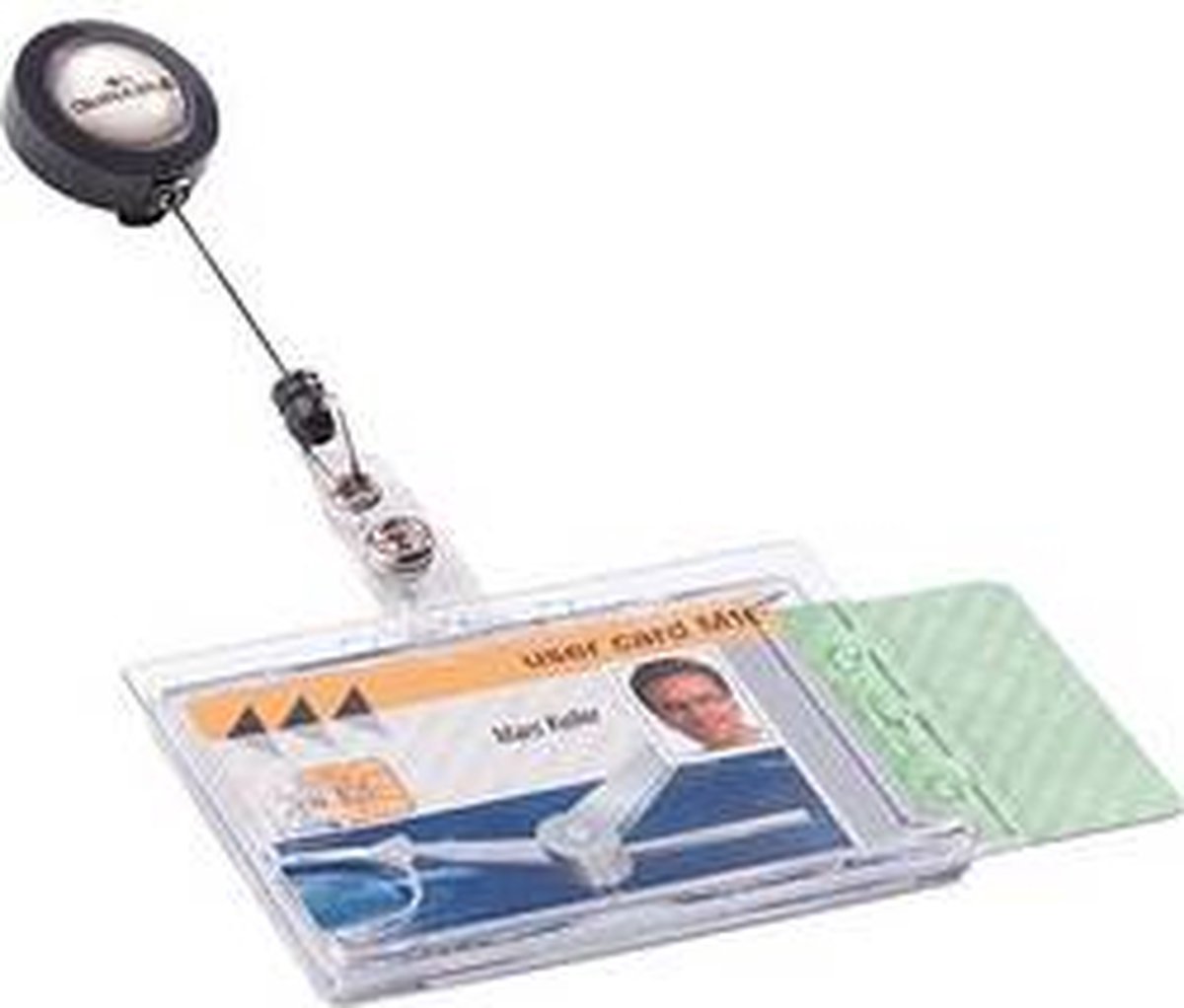 Huismerk Durable Kaarthouder - 8,5 X 5,4 Cm - Inclusief Badge Reel - 10 Stuks