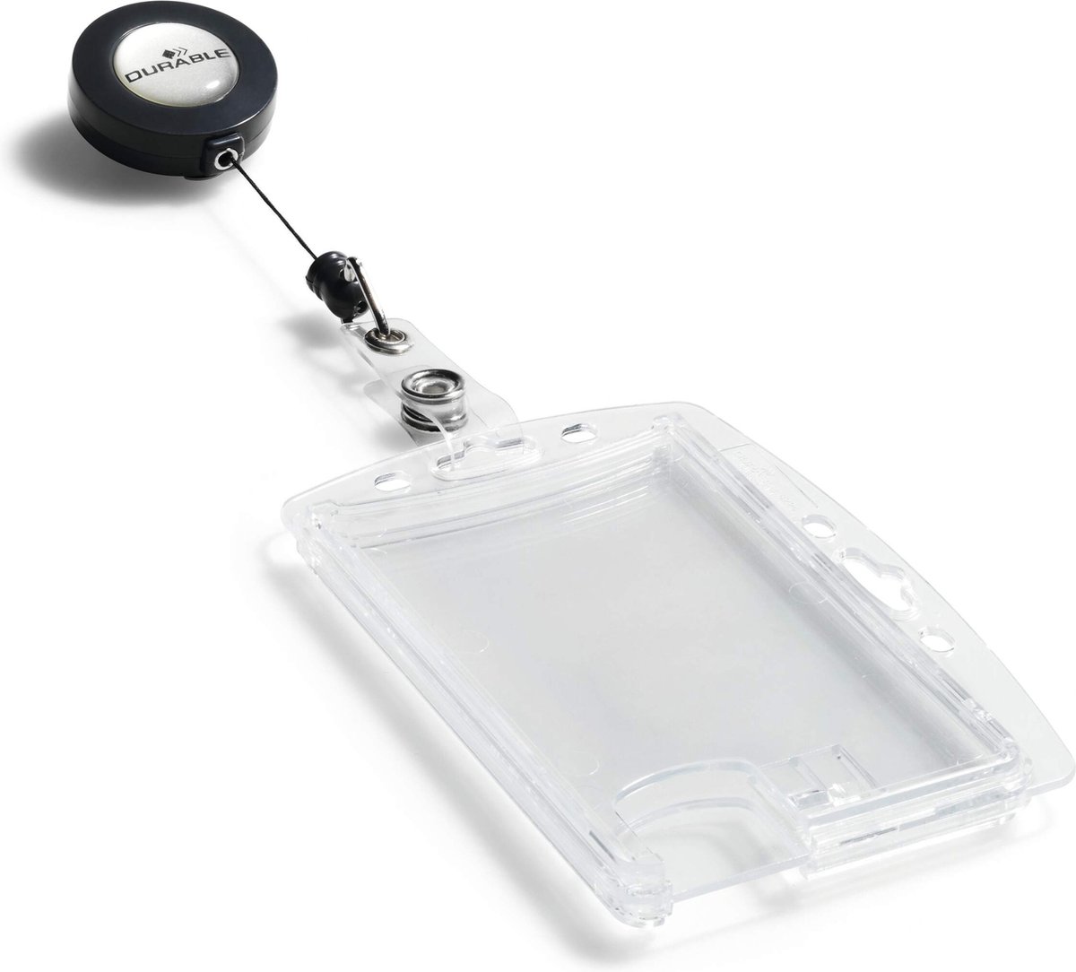 Huismerk Durable Kaarthouder - 8,5 X 5,4 Cm - Inclusief Badge Reel - 10 Stuks