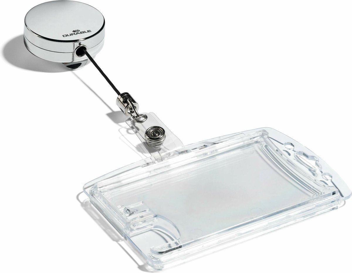 Huismerk Durable Badge Reel - 80 Cm - Zilver - 10 Stuks