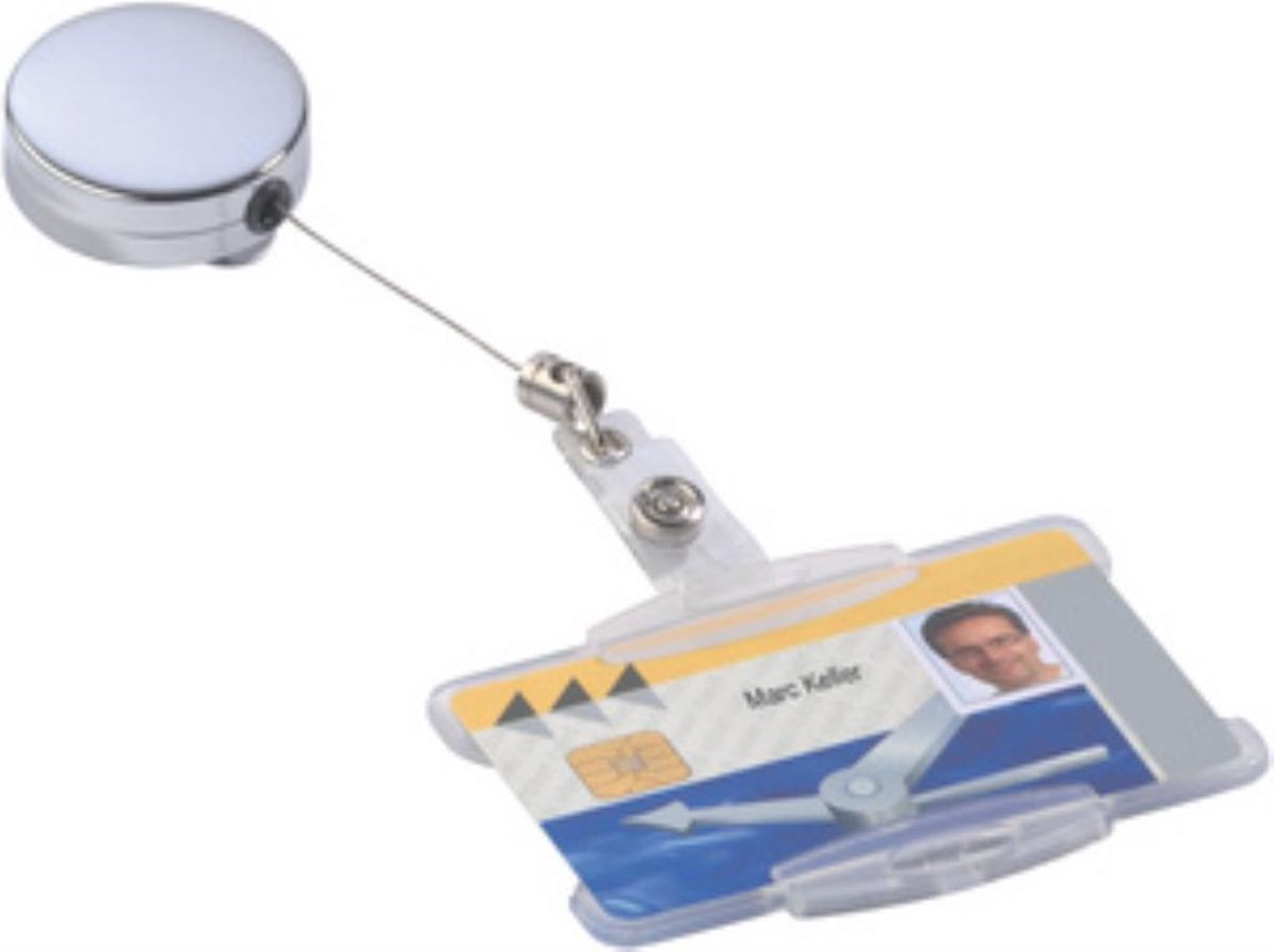 Huismerk Durable Badge Reel - 80 Cm - Zilver - 10 Stuks