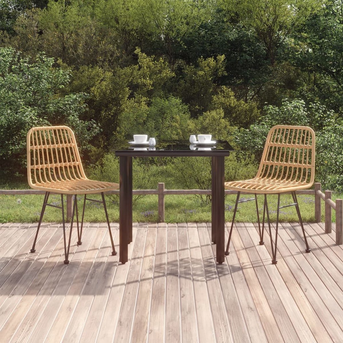 Vidaxl 3-delige Tuinset Poly Rattan - Bruin