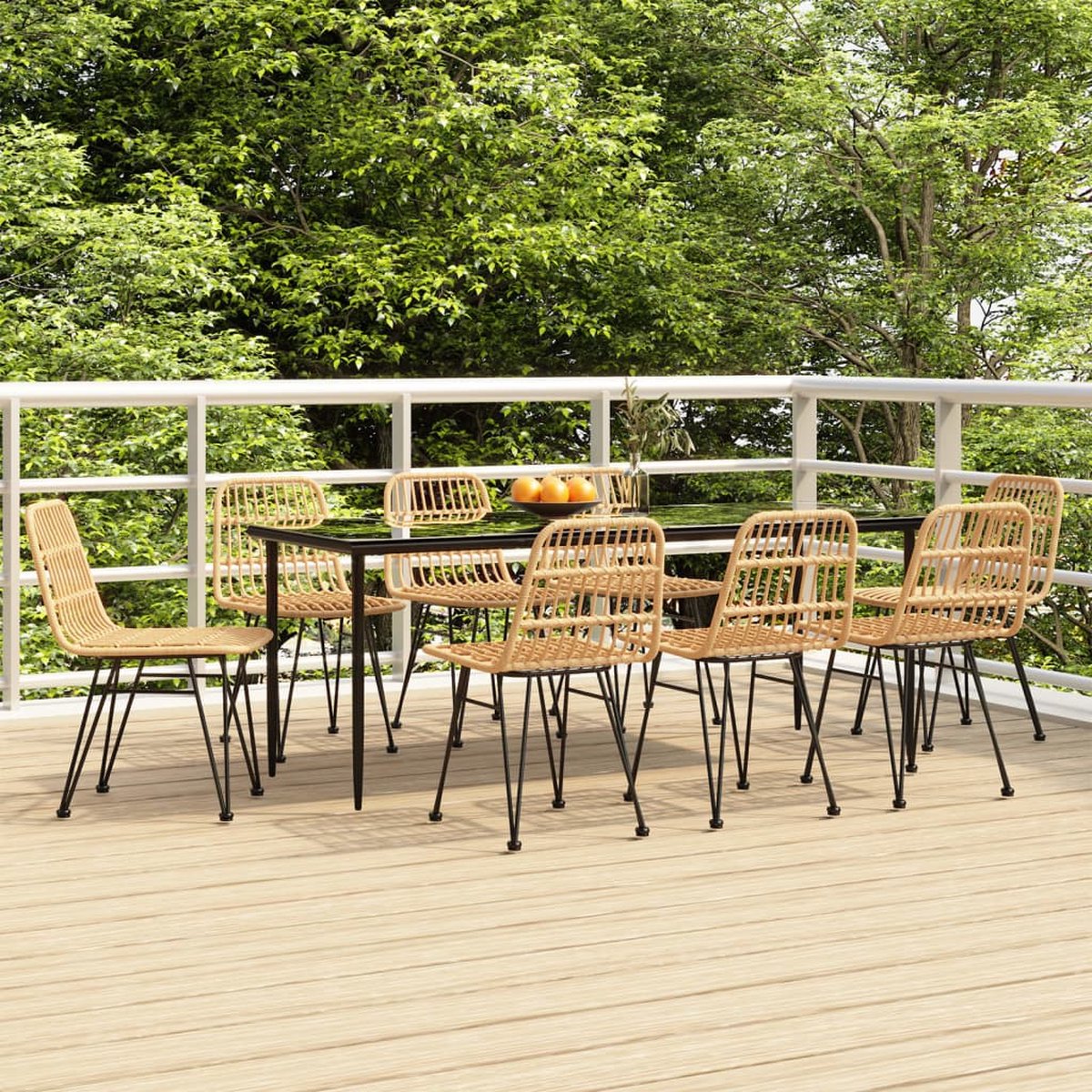 Vidaxl 9-delige Tuinset Poly Rattan - Bruin