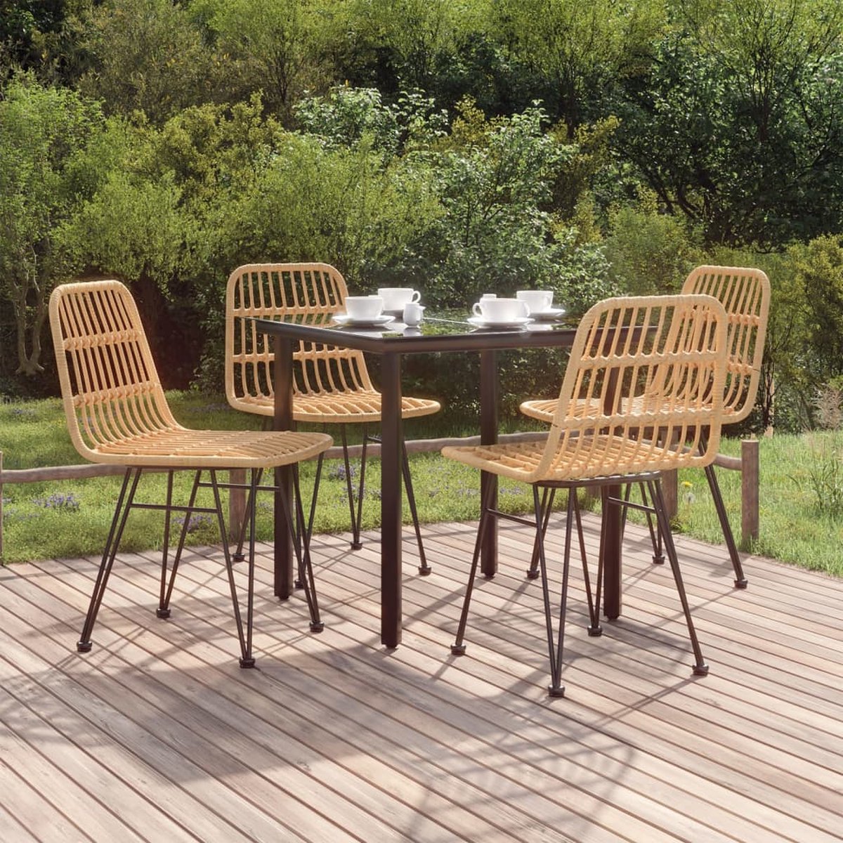 Vidaxl 5-delige Tuinset Poly Rattan - Bruin