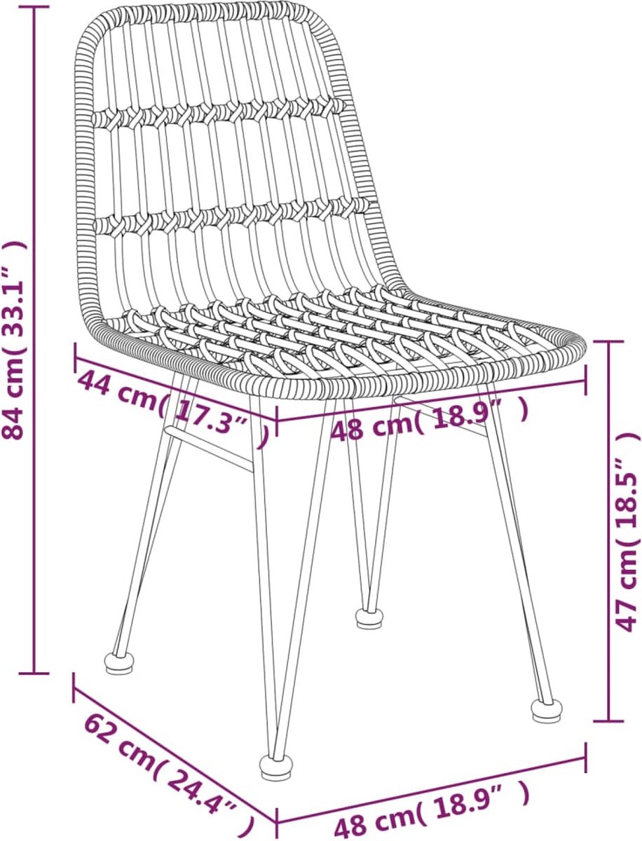 Vidaxl 5-delige Tuinset Poly Rattan - Bruin