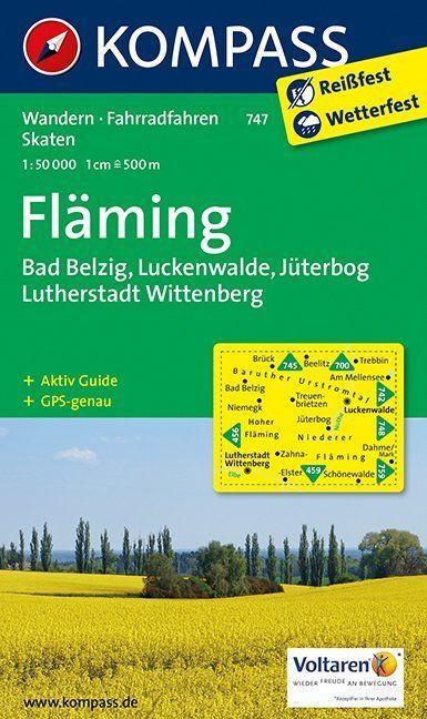 Kompass WK747 Fläming, Belzig Luckenwalde, Jüterbog, Lutherstadt,tenberg - Wit