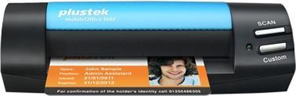 Plustek MobileOffice S602 1200 x 1200 DPI Visitekaartjesscanner, Blauw A6 - Zwart
