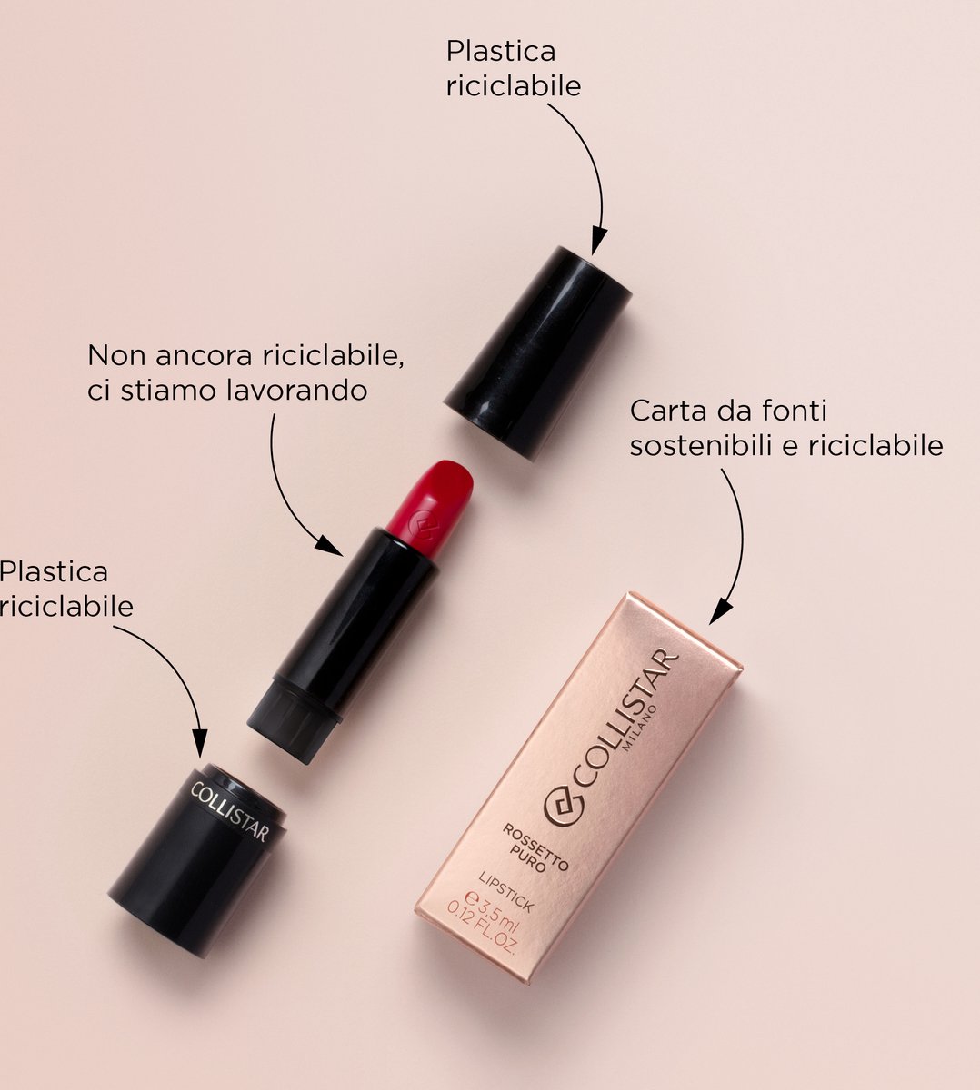 Collistar Rossetto Puro 104 Rosa Lampone - Rood
