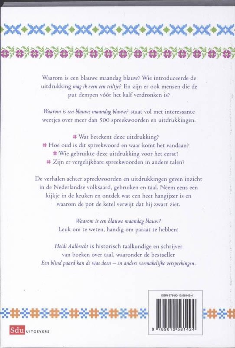 Sdu Uitgevers Waarom is een e maandag ? - Blauw