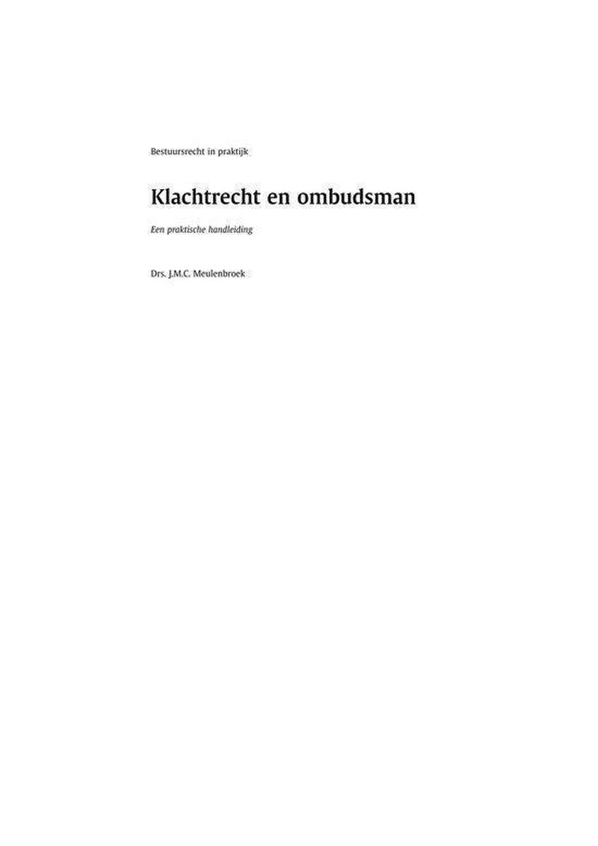 Klachtrecht en ombudsman