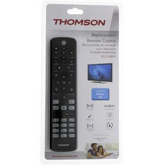 Thomson ROC1128PHI Vervangbare Afstandsbediening voor Philips-tv's - Zwart
