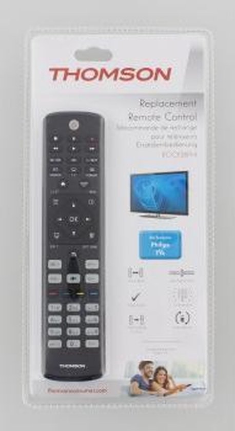 Thomson ROC1128PHI Vervangbare Afstandsbediening voor Philips-tv's - Zwart