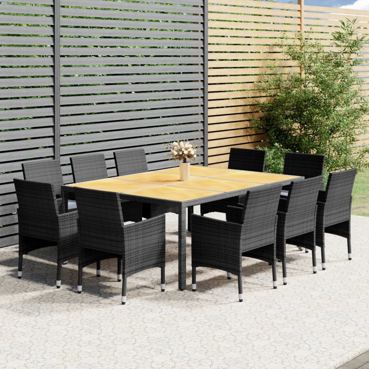 Vidaxl 11-delige Tuinset Poly Rattan - Grijs